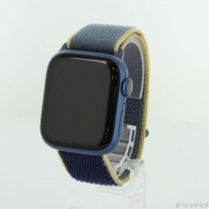 (中古)Apple Apple Watch Series 7 GPS 41mm ブルーアルミニウムケース アラスカンブルースポーツループ(352-ud)