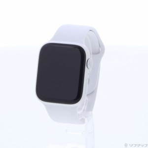 (中古)Apple (展示品) Apple Watch Series 8 GPS 45mm シルバーアルミニウムケース ホワイトスポーツバンド(344-ud)