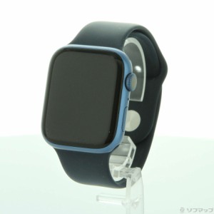(中古)Apple Apple Watch Series 7 GPS 45mm ブルーアルミニウムケース アビスブルースポーツバンド(262-ud)