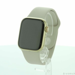 (中古)Apple Apple Watch Series 8 GPS + Cellular 41mm ゴールドステンレススチールケース スターライトスポーツバンド(252-ud)