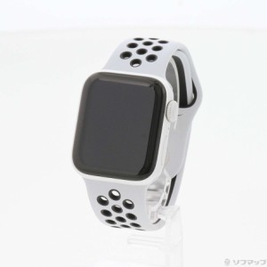 (中古)Apple Apple Watch Series 6 Nike GPS 40mm シルバーアルミニウムケース ピュアプラチナム/ブラックNikeスポーツバンド(348-ud)