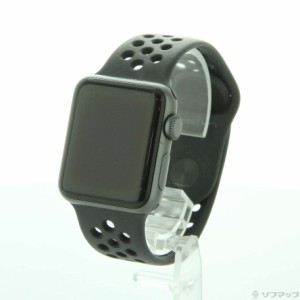 (中古)Watch Series 3 Nike+ GPS 38mm スペースグレイアルミニウムケース アンスラサイト/ブラックNikeスポーツバンド(262-ud)