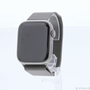 (中古)Apple (展示品) Apple Watch Series 8 GPS + Cellular 45mm ステンレススチールケース グラファイトミラネーゼループ(262-ud)