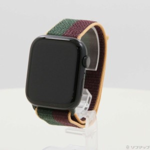 (中古)Apple Apple Watch Series 8 GPS 45mm ミッドナイトアルミニウムケース ダークチェリー/フォレストグリーンスポーツループ(297-ud)