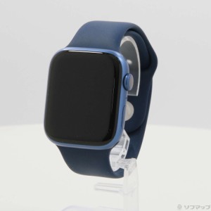 (中古)Apple Apple Watch Series 7 GPS 45mm ブルーアルミニウムケース アビスブルースポーツバンド(269-ud)