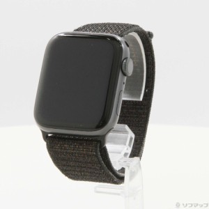 (中古)Apple Apple Watch Series 6 GPS 44mm スペースグレイアルミニウムケース ブラックスポーツループ(371-ud)