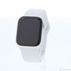 (中古)Apple (展示品) Apple Watch Series 8 GPS 41mm シルバーアルミニウムケース ホワイトスポーツバンド(349-ud)