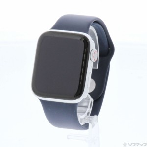 (中古)Apple Apple Watch Series 6 GPS + Cellular 44mm シルバーアルミニウムケース ディープネイビースポーツバンド(295-ud)