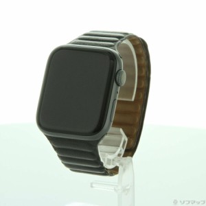 (中古)Apple Apple Watch Series 5 GPS 44mm スペースグレイアルミニウムケース アンカーグレイスポーツループ(352-ud)