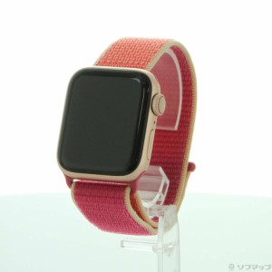(中古)Apple Apple Watch Series 5 GPS + Cellular 40mm ゴールドアルミニウムケース ポムグラネイトスポーツループ(262-ud)