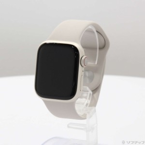 (中古)Apple (展示品) Apple Watch Series 9 GPS + Cellular 41mm スターライトアルミニウムケース スターライトスポーツバンド(344-ud)
