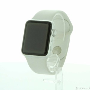 (中古)Apple Apple Watch Series 3 GPS 38mm シルバーアルミニウムケース ホワイトスポーツバンド(377-ud)