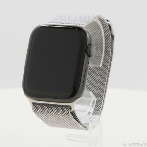 (中古)Apple Apple Watch Series 5 GPS 44mm スペースグレイアルミニウムケース ステンレススチールミラネーゼループ(295-ud)
