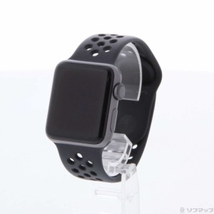 (中古)Watch Series 3 Nike+ GPS 38mm スペースグレイアルミニウムケース アンスラサイト/ブラックNikeスポーツバンド(352-ud)