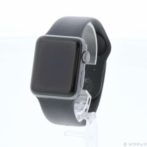 (中古)Apple Apple Watch Series 3 GPS 38mm スペースグレイアルミニウムケース ブラックスポーツバンド(348-ud)