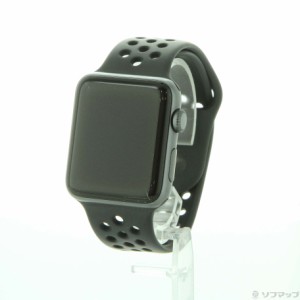 (中古)Watch Series 3 Nike+ GPS 42mm スペースグレイアルミニウムケース アンスラサイト/ブラックNikeスポーツバンド(262-ud)