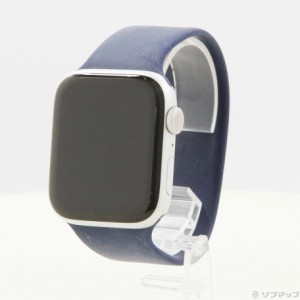 (中古)Apple Apple Watch Series 6 GPS 44mm シルバーアルミニウムケース ディープネイビーソロループ(305-ud)