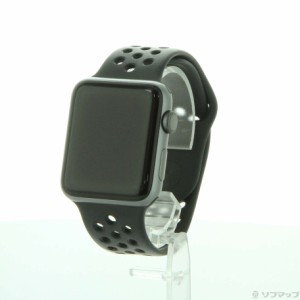 (中古)Watch Series 3 Nike+ GPS 42mm スペースグレイアルミニウムケース アンスラサイト/ブラックNikeスポーツバンド(352-ud)