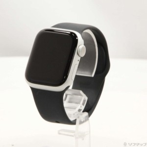 (中古)Apple Apple Watch Series 8 GPS 41mm シルバーアルミニウムケース ブラックスポーツバンド(262-ud)