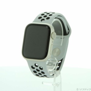 (中古)Watch Series 7 Nike GPS 41mm スターライトアルミニウムケース ピュアプラチナム/ブラックNikeスポーツバンド(269-ud)