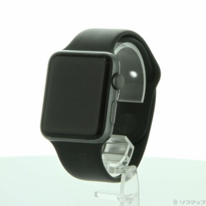 (中古)Apple Apple Watch Series 3 GPS 42mm スペースグレイアルミニウムケース ブラックスポーツバンド(349-ud)