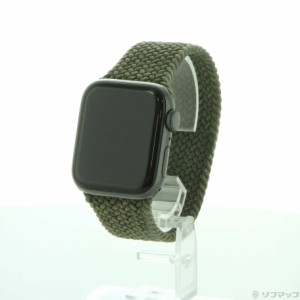 (中古)Apple Apple Watch SE 第1世代 GPS 40mm スペースグレイアルミニウムケース インバネスグリーンブレイデッドソロループ(348-ud)