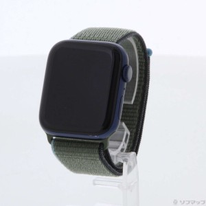 (中古)Apple Apple Watch Series 6 GPS 44mm ブルーアルミニウムケース インバネスグリーンスポーツループ(220-ud)