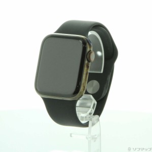 (中古)Apple Apple Watch Series 6 GPS + Cellular 44mm グラファイトステンレススチールケース ブラックスポーツバンド(220-ud)