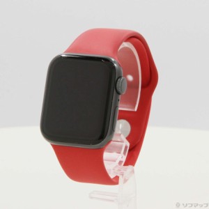 (中古)Apple Apple Watch Series 5 GPS 40mm スペースグレイアルミニウムケース レッドスポーツバンド(371-ud)
