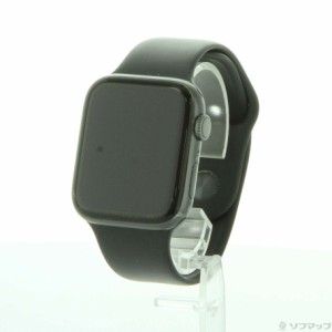 (中古)Apple Apple Watch Series 6 GPS 44mm スペースグレイアルミニウムケース ブラックスポーツバンド(349-ud)
