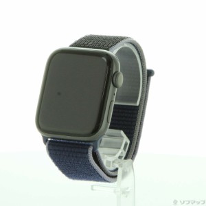 (中古)Apple Apple Watch Series 5 GPS 44mm スペースグレイアルミニウムケース ミッドナイトブルースポーツループ(348-ud)