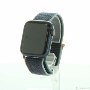 (中古)Apple Apple Watch Series 6 GPS + Cellular 40mm ブルーアルミニウムケース ディープネイビースポーツループ(349-ud)