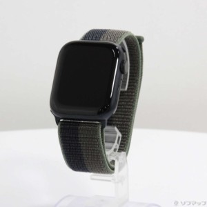 (中古)Apple Apple Watch Series 7 GPS 45mm ミッドナイトアルミニウムケース トルネード/グレイスポーツループ(377-ud)
