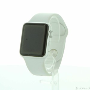 (中古)Apple Apple Watch Series 3 GPS 38mm シルバーアルミニウムケース ホワイトスポーツバンド(377-ud)