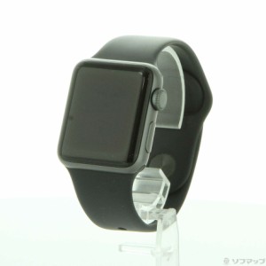 (中古)Apple Apple Watch Series 3 GPS 38mm スペースグレイアルミニウムケース ブラックスポーツバンド(377-ud)