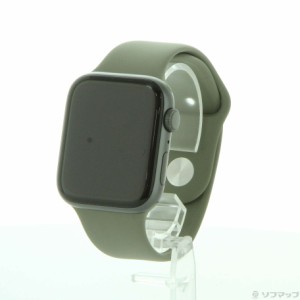 (中古)Apple Apple Watch Series 5 GPS 44mm スペースグレイアルミニウムケース カーキスポーツバンド(377-ud)