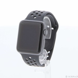 (中古)Watch Series 3 Nike+ GPS 42mm スペースグレイアルミニウムケース アンスラサイト/ブラックNikeスポーツバンド(349-ud)