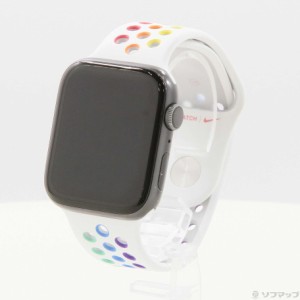 (中古)Apple Apple Watch Series 5 Nike+ GPS 44mm スペースグレイアルミニウムケース プライドエディションNikeスポーツバンド(258-ud)