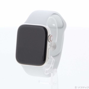 (中古)Apple Apple Watch Series 4 GPS + Cellular 44mm ステンレススチールケース ホワイトスポーツバンド(196-ud)