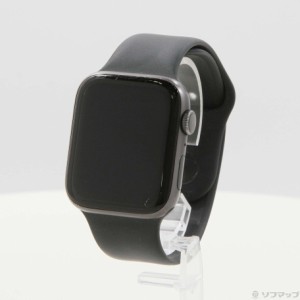 (中古)Apple Apple Watch Series 5 GPS 44mm スペースグレイアルミニウムケース ブラックスポーツバンド(262-ud)