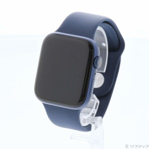 (中古)Apple Apple Watch Series 6 GPS 44mm ブルーアルミニウムケース ディープネイビースポーツバンド(344-ud)