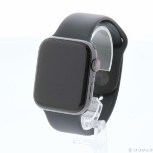 (中古)Apple Apple Watch Series 6 GPS + Cellular 44mm スペースグレイアルミニウムケース ブラックスポーツバンド(344-ud)