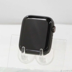 (中古)Apple Apple Watch Series 5 GPS + Cellular 44mm スペースブラックステンレススチールケース バンド無し(384-ud)