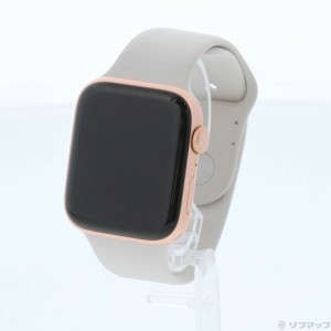 (中古)Apple Apple Watch SE 第1世代 GPS 44mm ゴールドアルミニウムケース スターライトスポーツバンド(269-ud)
