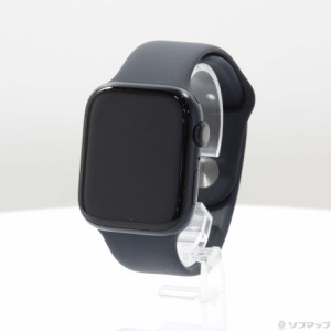 (中古)Apple Apple Watch Series 9 GPS 45mm ミッドナイトアルミニウムケース ミッドナイトスポーツバンド(352-ud)