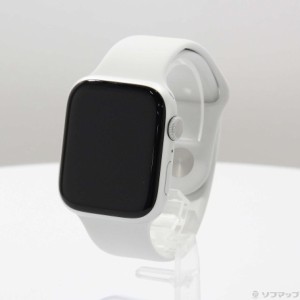 (中古)Apple (展示品) Apple Watch Series 8 GPS 45mm シルバーアルミニウムケース ホワイトスポーツバンド(352-ud)