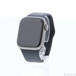 (中古)Apple Apple Watch Series 9 GPS + Cellular 41mm グラファイトステンレススチールケース ミッドナイトスポーツバンド(258-ud)