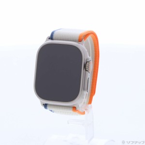 (中古)Apple Apple Watch Ultra 2 GPS + Cellular 49mm チタニウムケース オレンジ/ベージュトレイルループ(352-ud)