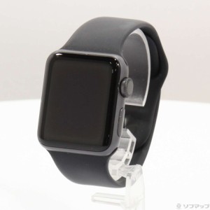 (中古)Apple Apple Watch Series 3 GPS 38mm スペースグレイアルミニウムケース ブラックスポーツバンド(269-ud)
