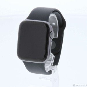 (中古)Apple Apple Watch Series 4 GPS 44mm スペースグレイアルミニウムケース ブラックスポーツバンド(349-ud)